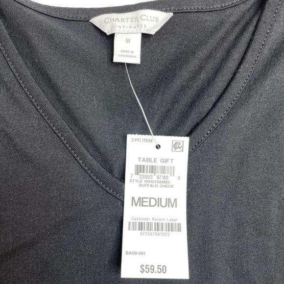 Charter Club Intimates V-Neck Long Sleeve Pajama Tops Navy & Black Bundle Medium - Picture 8 of 9